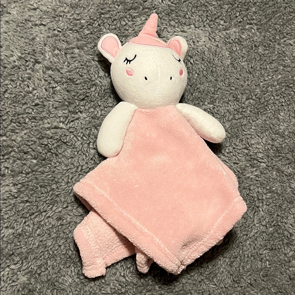 Forever Baby Charming Pink Unicorn Plush Security Blanket Lovey Stuffed Animal - Picture 7 of 9